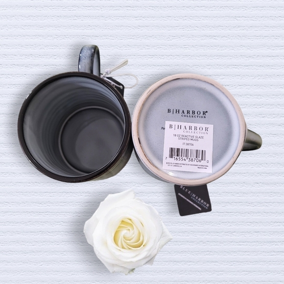 🆕️ Reactive Glaze Striped 18oz Mugs - NWT - Picture 5 of 8